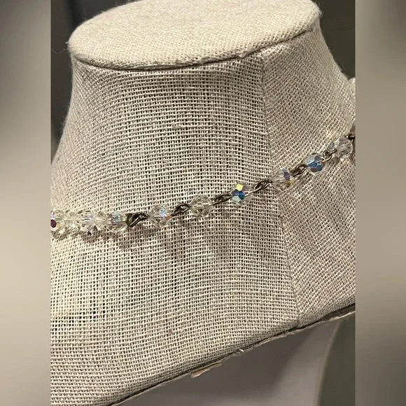 Laguna Crystal Beaded Choker Necklace and Clip Earrings - Picture 7 of 11